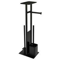 Stand-WC-Garnitur schwarz Edelstahl Stand-WC-Garnitur_Turin_4in1 schw. - schwarz (16,00/22,50/67,00cm) - Sensation