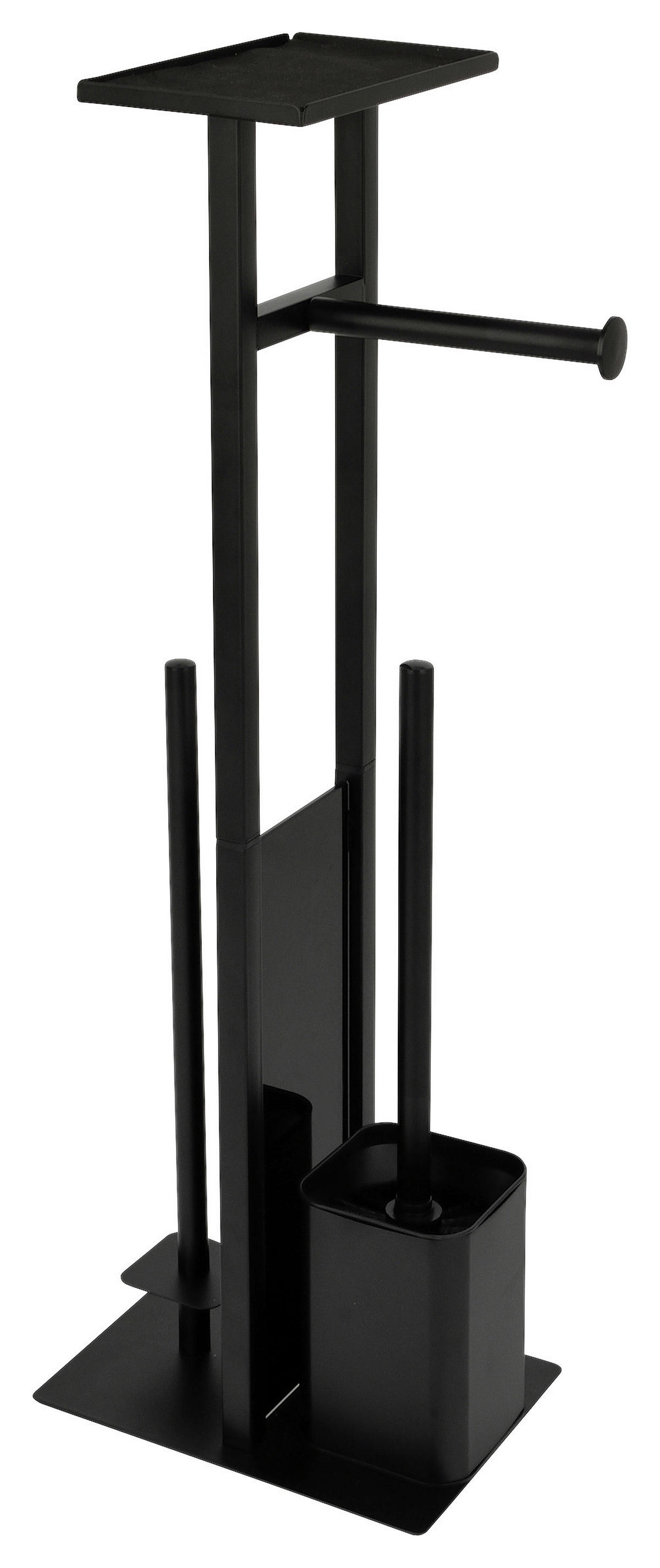 Stand-WC-Garnitur schwarz Edelstahl Stand-WC-Garnitur_Turin_4in1 schw. - schwarz (16,00/22,50/67,00cm) - Sensation