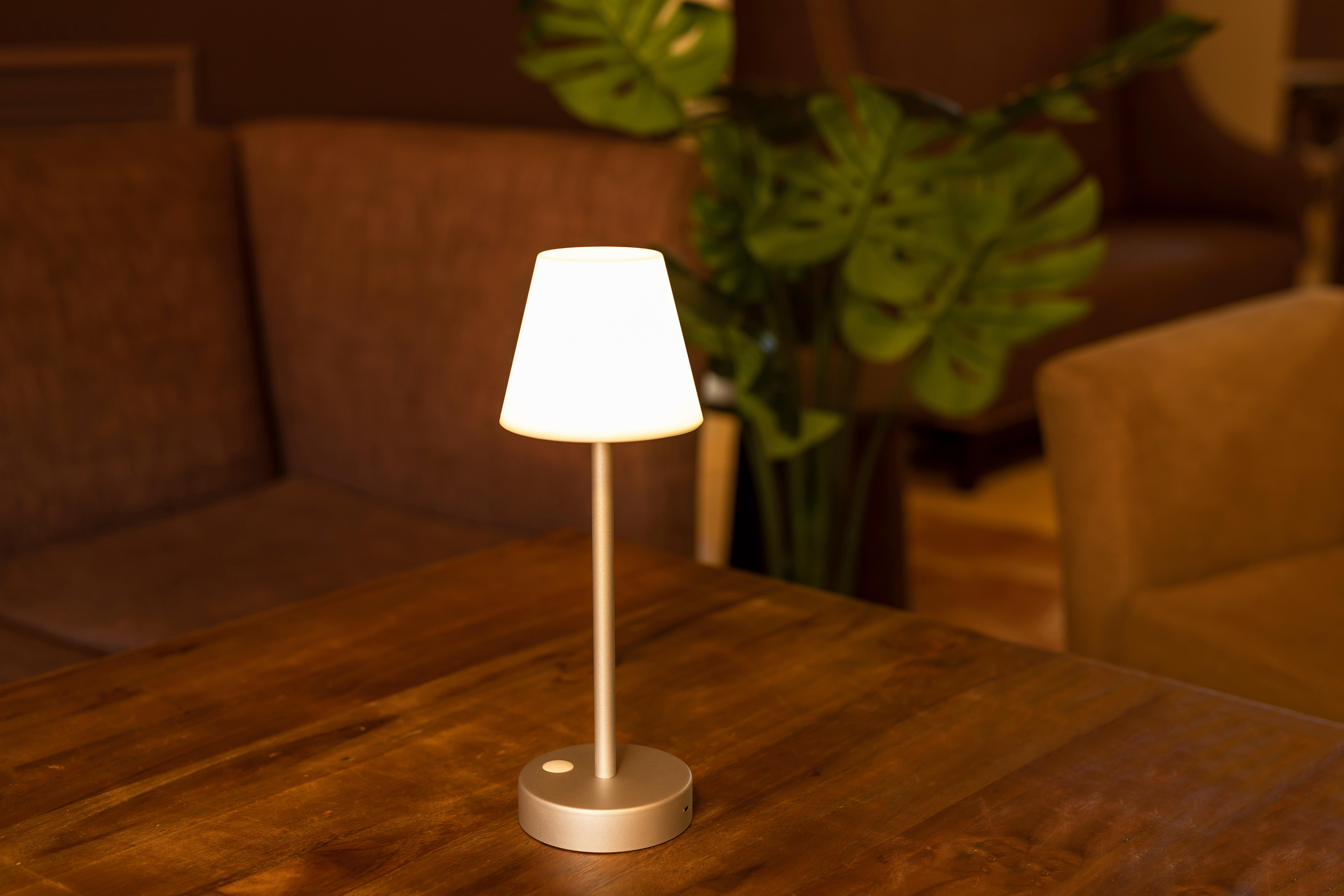 NewGarden LED-Tischleuchte gold Metall Kunststoff B/H/L: ca. 11x32x11 cm 1 Brennstellen LOLA SLIM 30 - gold (11,00/11,00/32,00cm) - NewGarden
