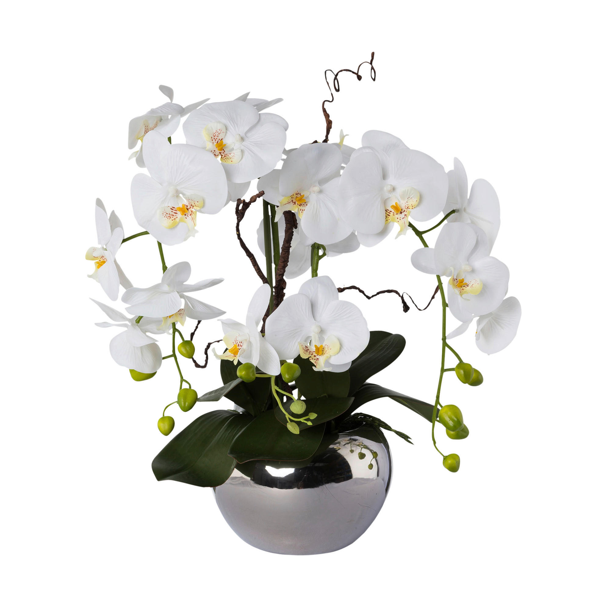 Kunstpflanze Orchideen-Arrangement weiß Kunststoff B/H/L: ca. 27x50x27 cm günstig online kaufen