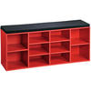 Kesper Schuhregal rot Spanplatte B/H/T: ca. 103,5x48x29,5 cm Schuhregal_mit_Sitzkissen - rot (103,50/48,00/29,50cm) - Kesper