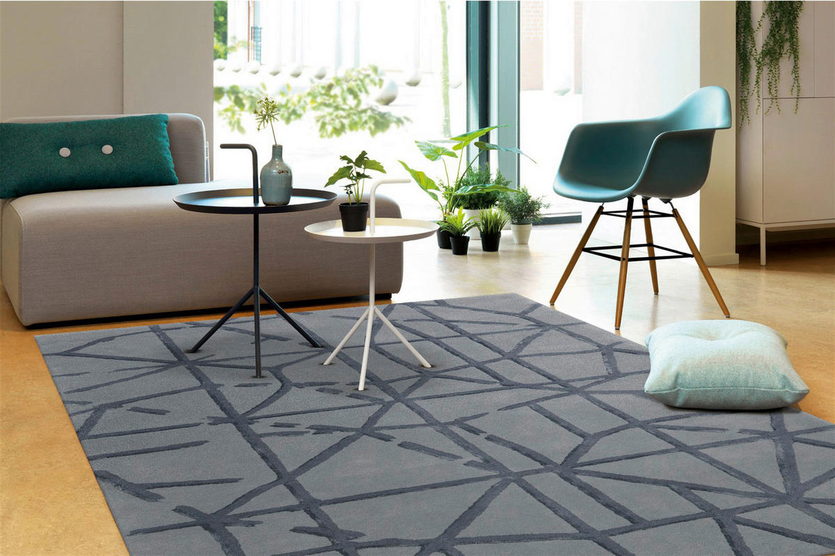Arte Espina Kurzflorteppich Satin 8063 grau B/L: ca. 170x240 cm Satin 8063 - grau (170,00/240,00cm) - Arte Espina