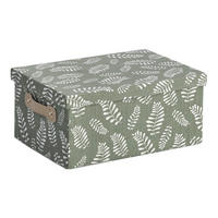 Zeller Aufbewahrungsbox Leaves grün Baumwolle B/H/L: ca. 26x16,5x36 cm Leaves - grün (36,00/26,00/16,50cm) - Zeller
