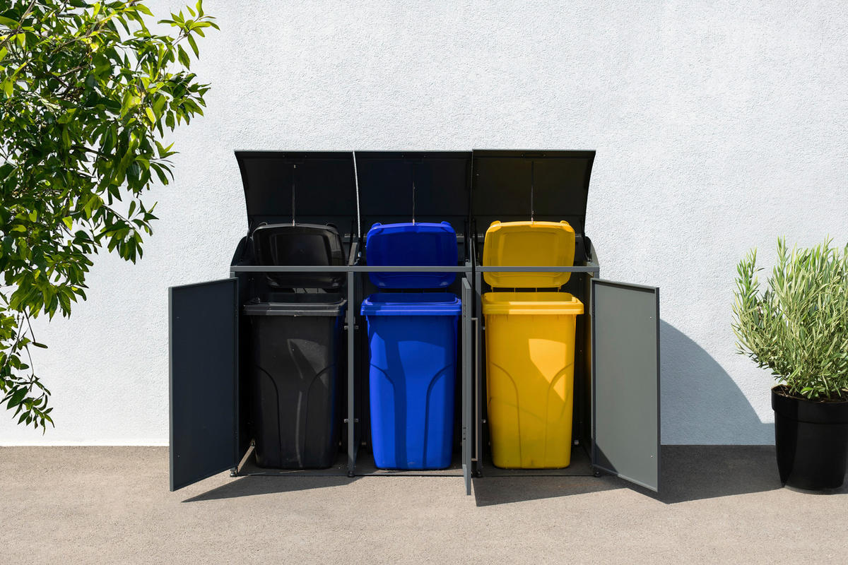 Westmann Mülltonnenbox Moderna anthrazit B/H/L: ca. 211x135x83 cm Moderna - anthrazit (83,00/211,00/135,00cm) - Westmann