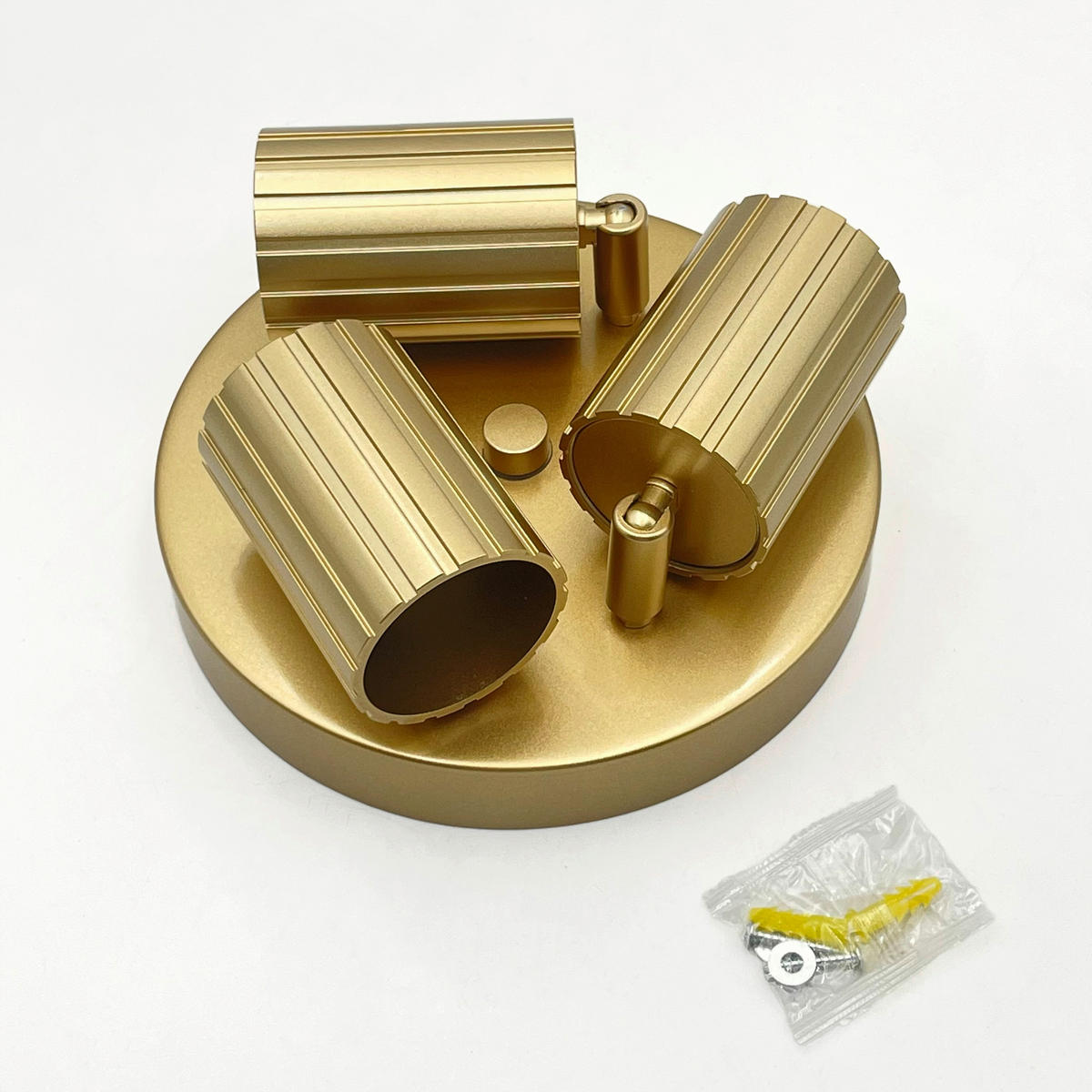 Lamkur Strahler gold Stahl B/H/L: ca. 18x19,5x18 cm 3 Brennstellen Prisma - gold (18,00/18,00/19,50cm) - Lamkur