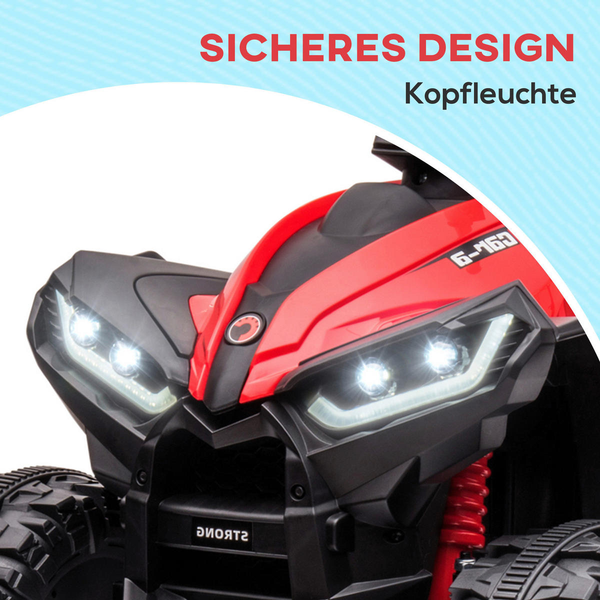 HOMCOM Elektro-Quad rot B/H/L: ca. 53x55,5x83 cm Elektro-Quad - rot/schwarz (83,00/53,00/55,50cm) - HOMCOM