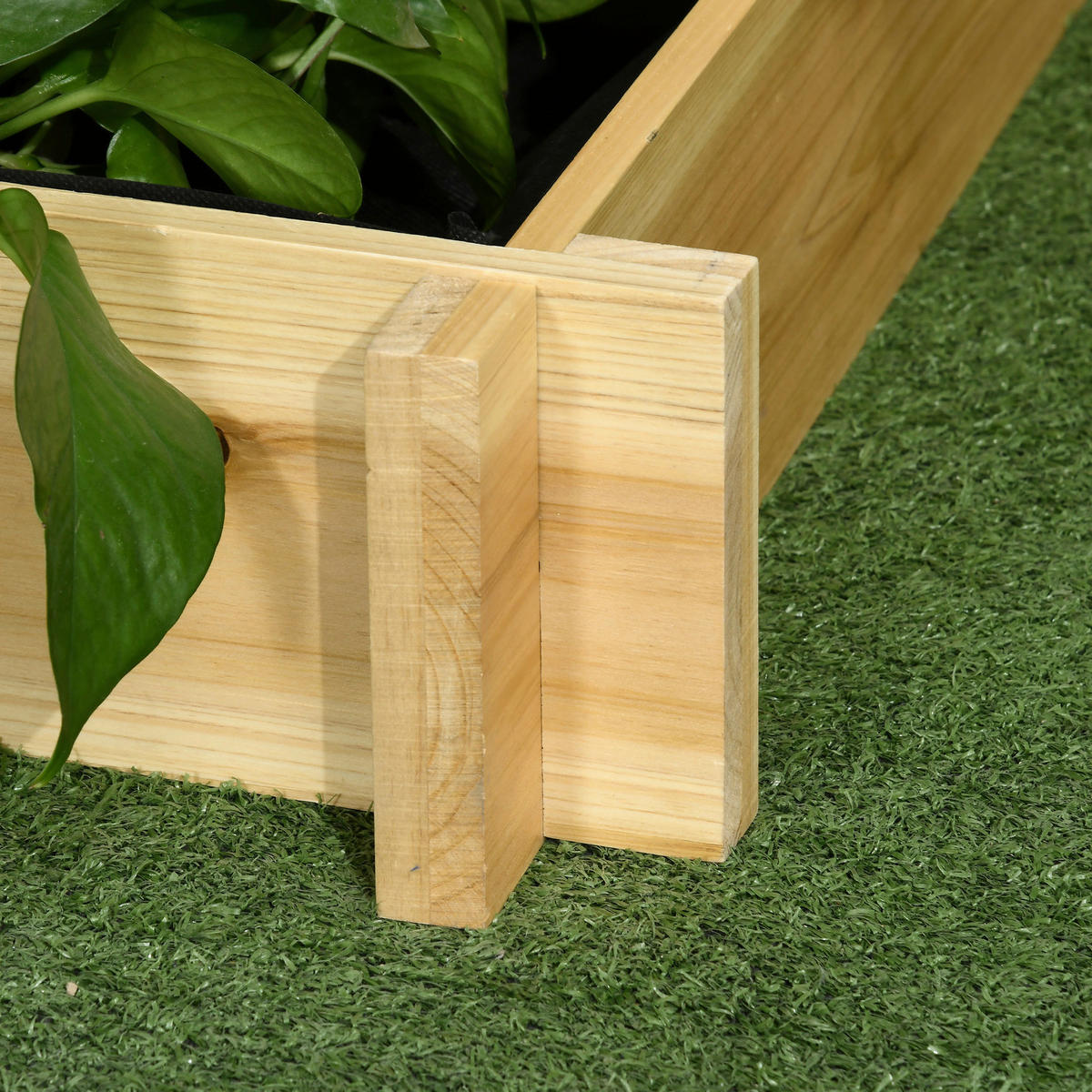 Outsunny Stufenbeet B/H/L: ca. 93x35x93 cm Stufenbeet - natur (93,00/93,00/35,00cm) - Outsunny