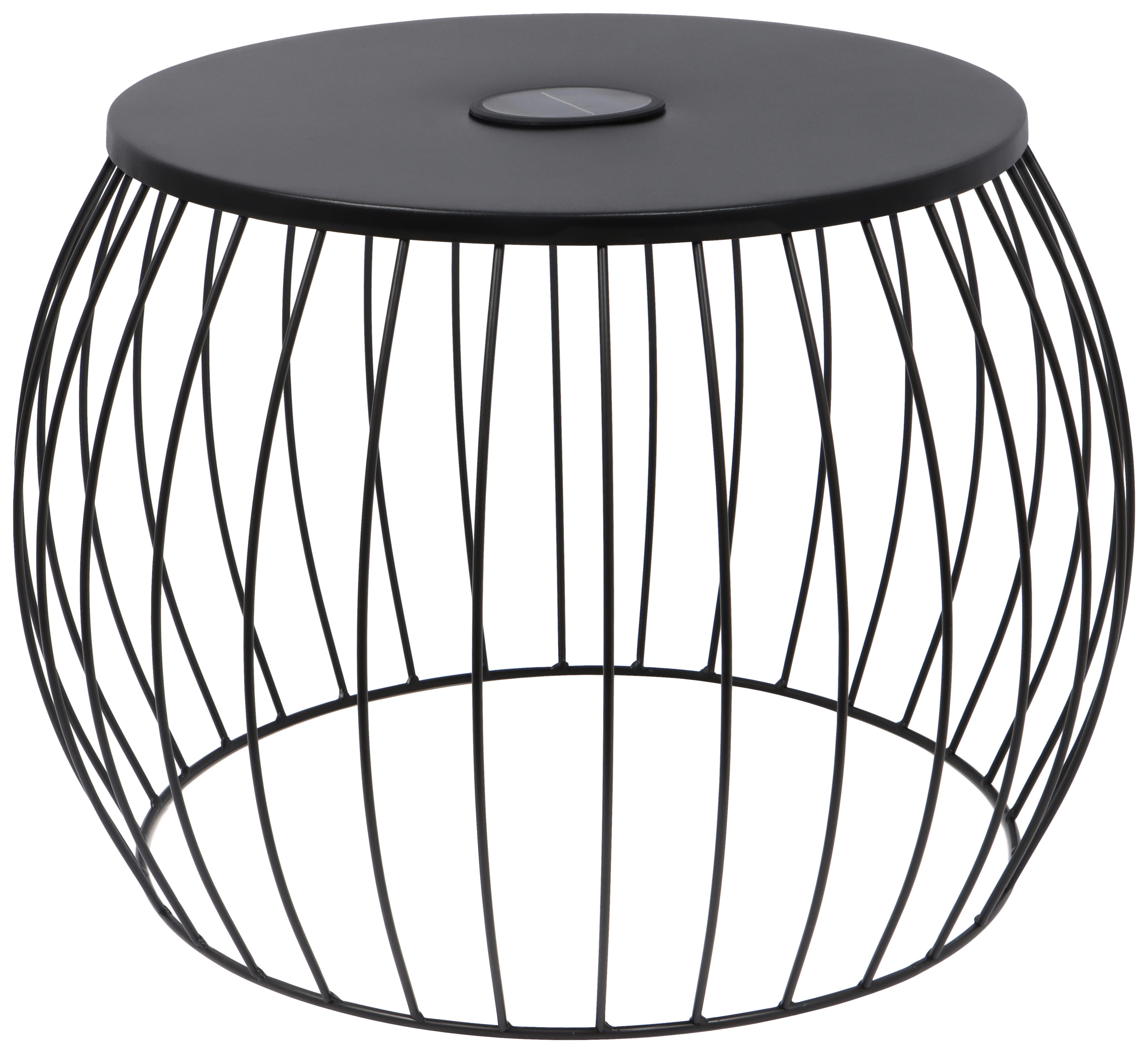 POCOline Beistelltisch schwarz Metall H/D: ca. 43x49 cm LED-Solar-Beistelltisch_M - schwarz (49,00/43,00cm) - POCOline