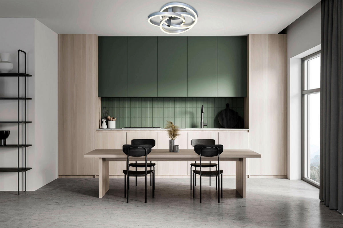 Näve Leuchten Deckenleuchte 1374460 Alu Metall Kunststoff B/H/T: ca. 70x19x70 cm null 1 Brennstellen Divora - Alu (70,00/19,00/70,00cm) - Näve Leuchten