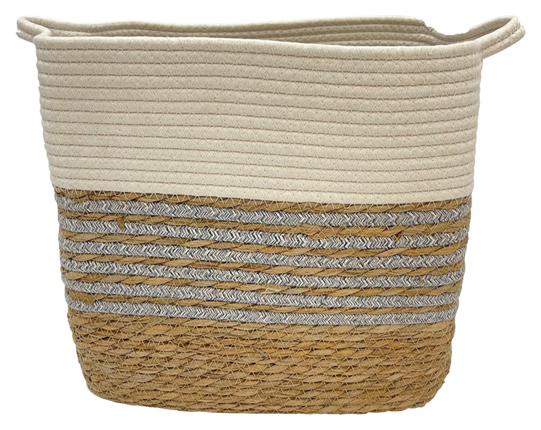 POCOline Korb weiß Baumwolle B/H/L: ca. 29x33x37 cm Korb_Lotte_L - weiß/natur (37,00/29,00/33,00cm) - POCOline