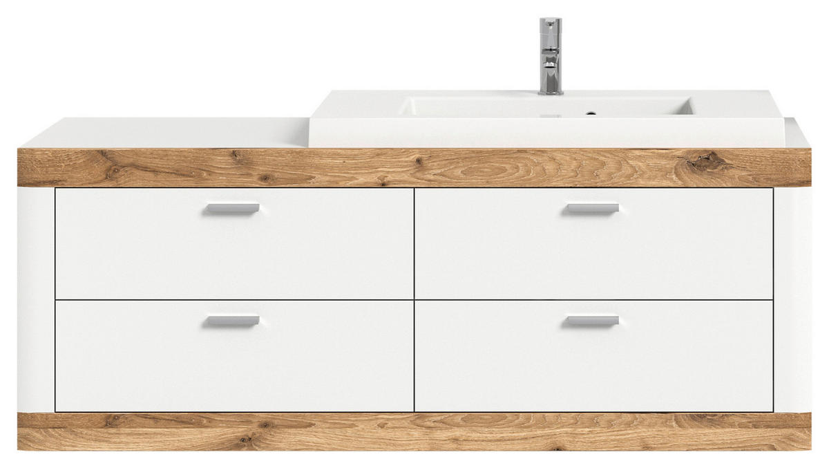 Waschbeckenunterschrank LAREDO weiß matt B/H/T: ca. 132x50x48 cm LAREDO - weiß (132,00/50,00/48,00cm) - xonox.home