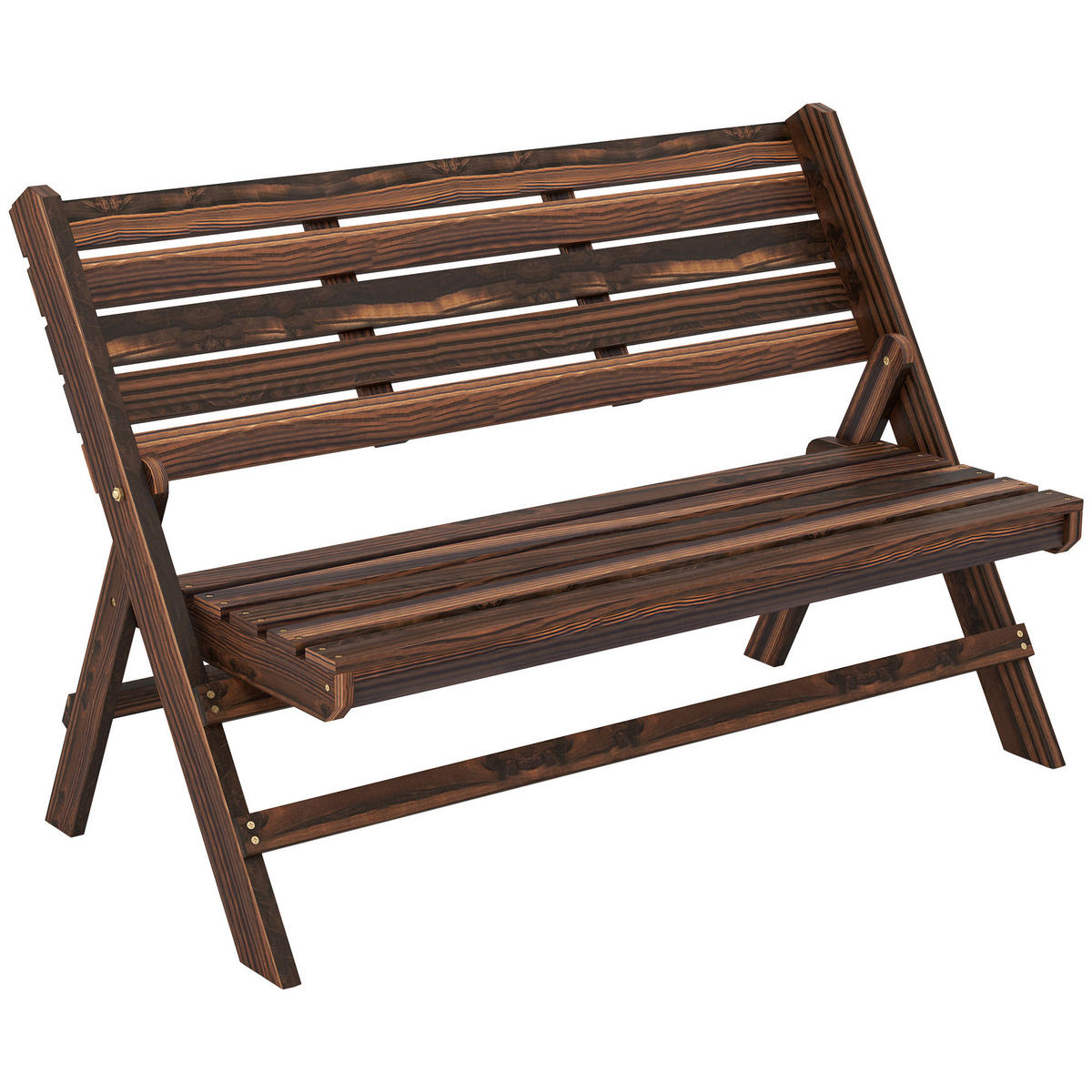 Outsunny Gartenbank grau Edelstahl B/H/L: ca. 63x122x83 cm Gartenbank - grau (83,00/63,00/122,00cm) - Outsunny