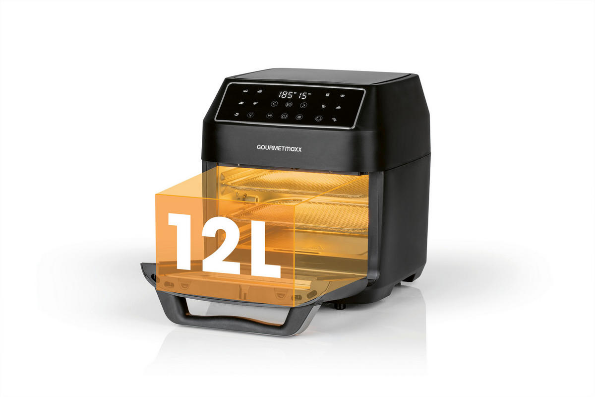 GOURMETmaxx Heißluftfritteuse Heißluftofen-/Fritteuse - schwarz (35,80/32,50/34,50cm) - GOURMETmaxx