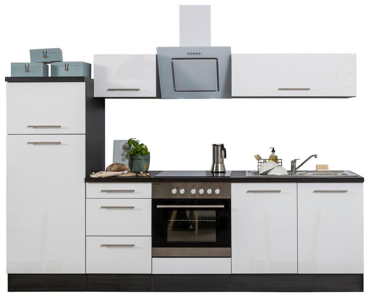 Respekta Küchenblock Premium Eiche Eiche grau Nachbildung B/H/T: ca. 270x200x60 cm Premium - Eiche/weiß (270,00/200,00/60,00cm) - Respekta