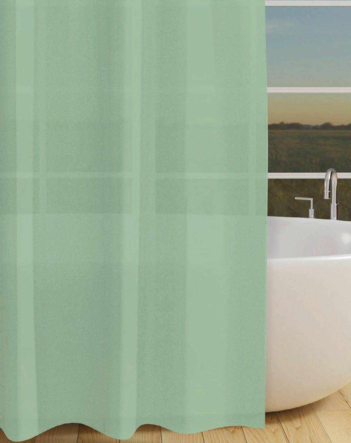 Duschvorhang Polyester B/L: ca. 180x200 cm Duschvorhang_Uni grün - (180,00/200,00cm) - Acus