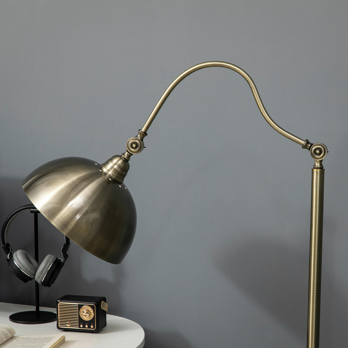 HOMCOM Stehleuchte bronze Metall B/H/T: ca. 25,5x152x42 cm Stehleuchte B31-316 - bronze (25,50/152,00/42,00cm) - HOMCOM