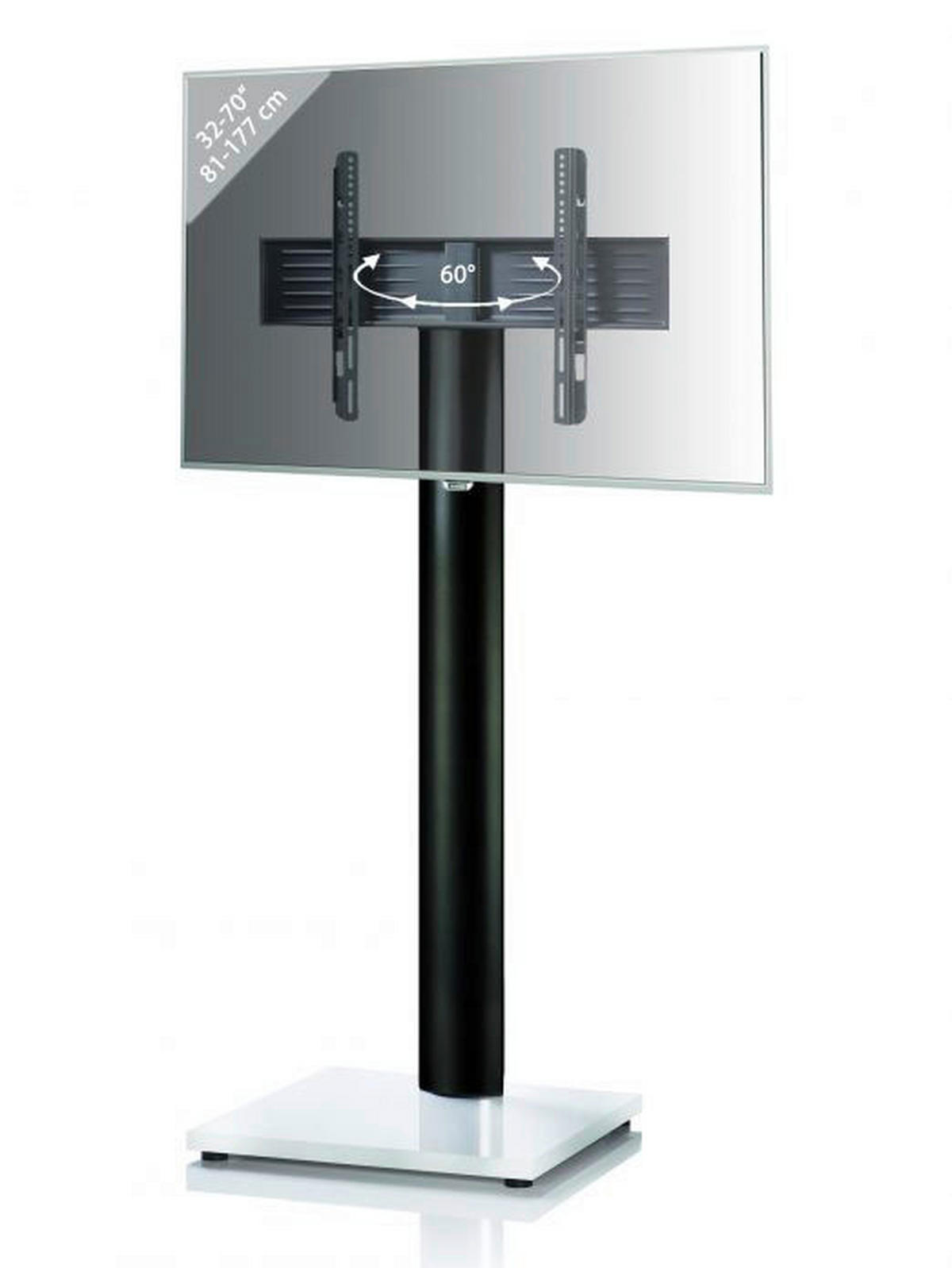 VCM TV-Standfuß TV-Standfuß weiß TV-Standfuß Onu Schwarz / Weisslack - weiß (68,00/174,00/60,00cm) - VCM