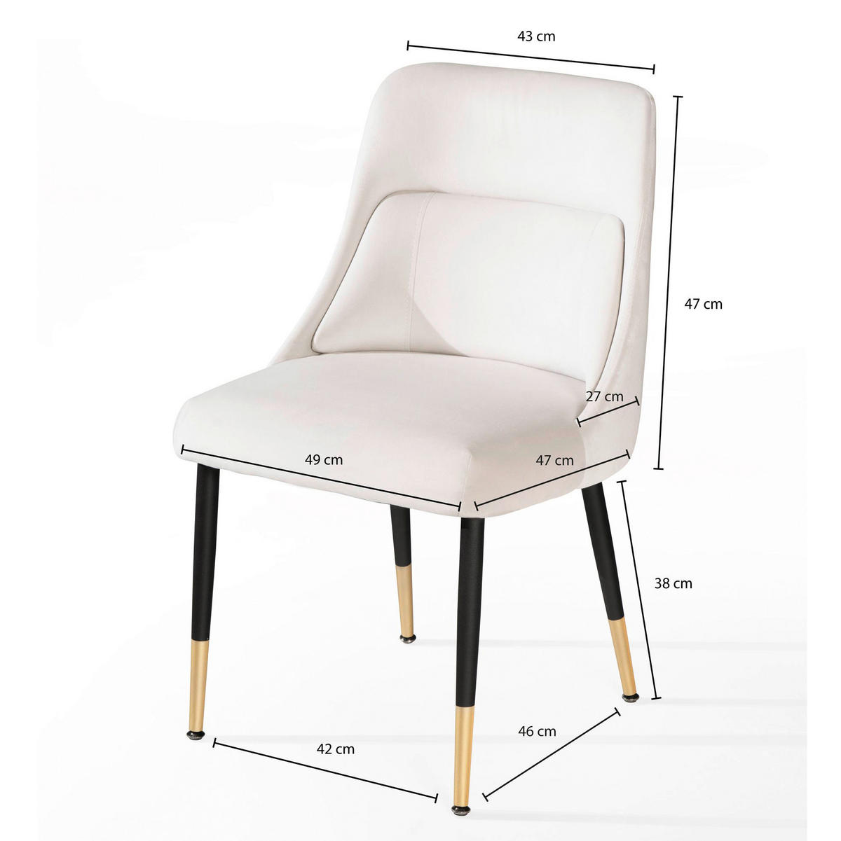 Stuhl beige Polyester Esszimmerstuhl - beige - Wohnling