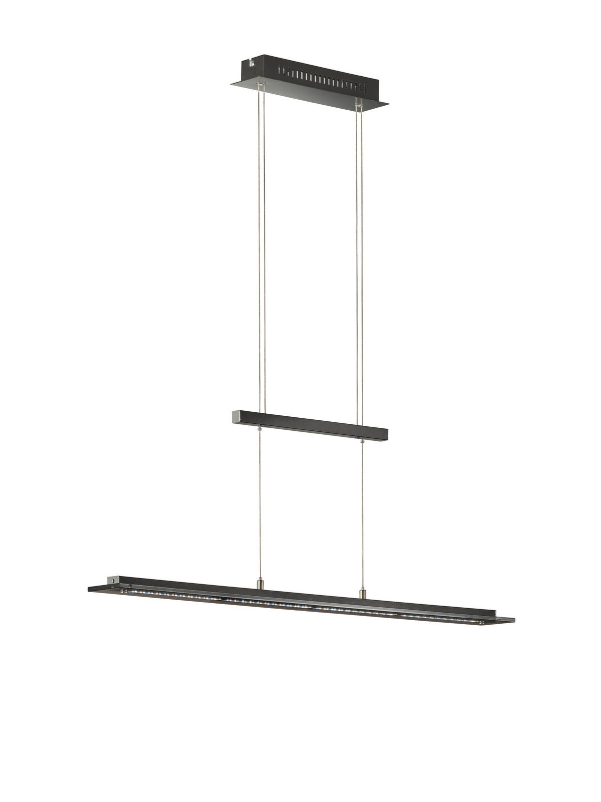Fischer & Honsel LED-Pendelleuchte 60442 Rauch Chrom schwarz Glas Metall B/H/T: ca. 88x150x9 cm 1.0 Brennstellen Tenso TW - schwarz/Rauch (88,00/150,00/9,00cm) - Fischer & Honsel