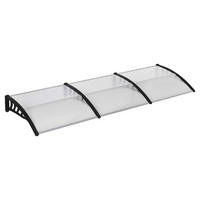 Outsunny Pultvordach transparent B/H/L: ca. 96x27x303 cm Pultvordach - schwarz/transparent (303,00/96,00/27,00cm) - Outsunny