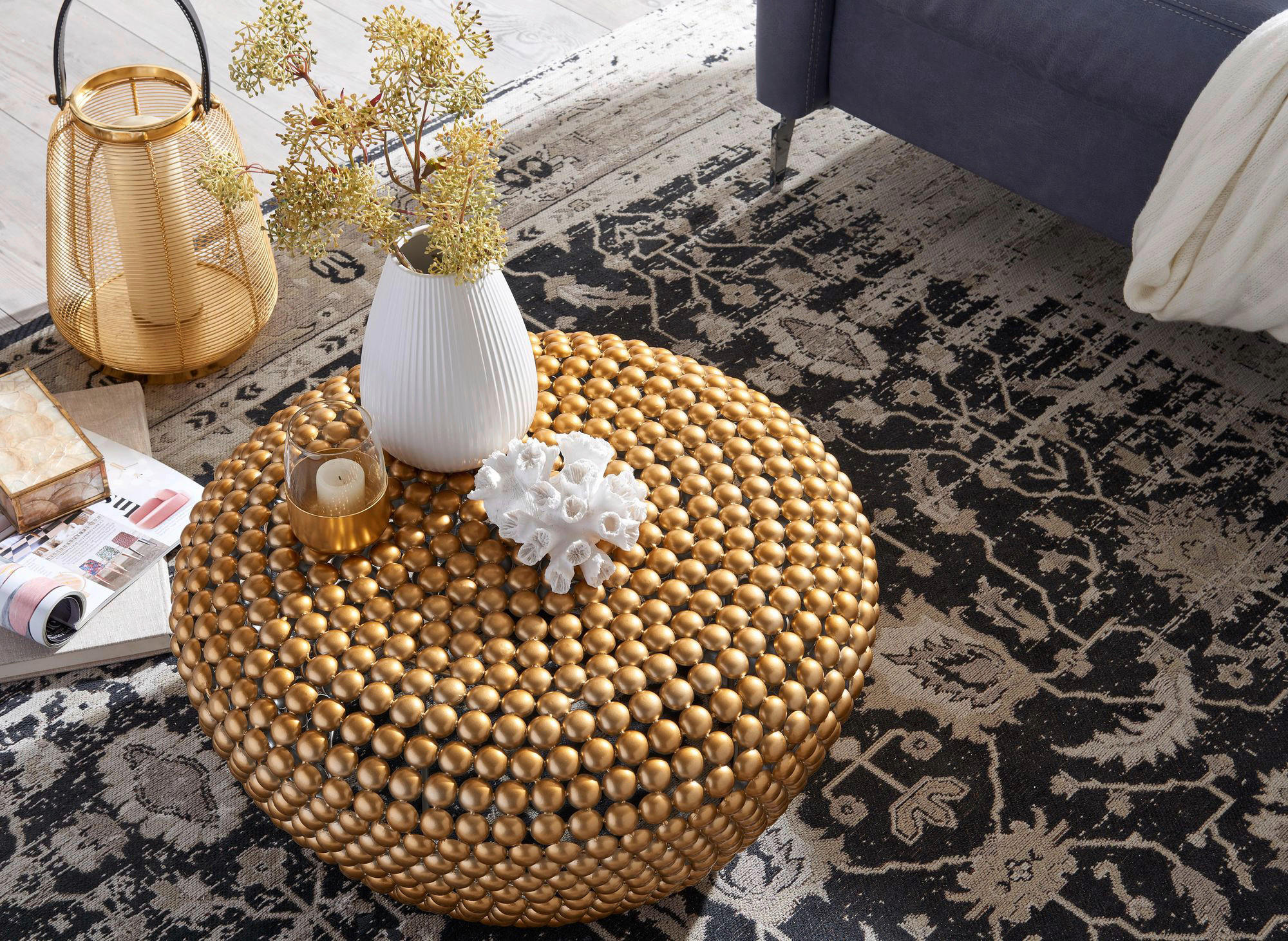 Couchtisch gold B/H/T: ca. 60x30x60 cm Couchtisch - gold (60,00/30,00/60,00cm) - Wohnling