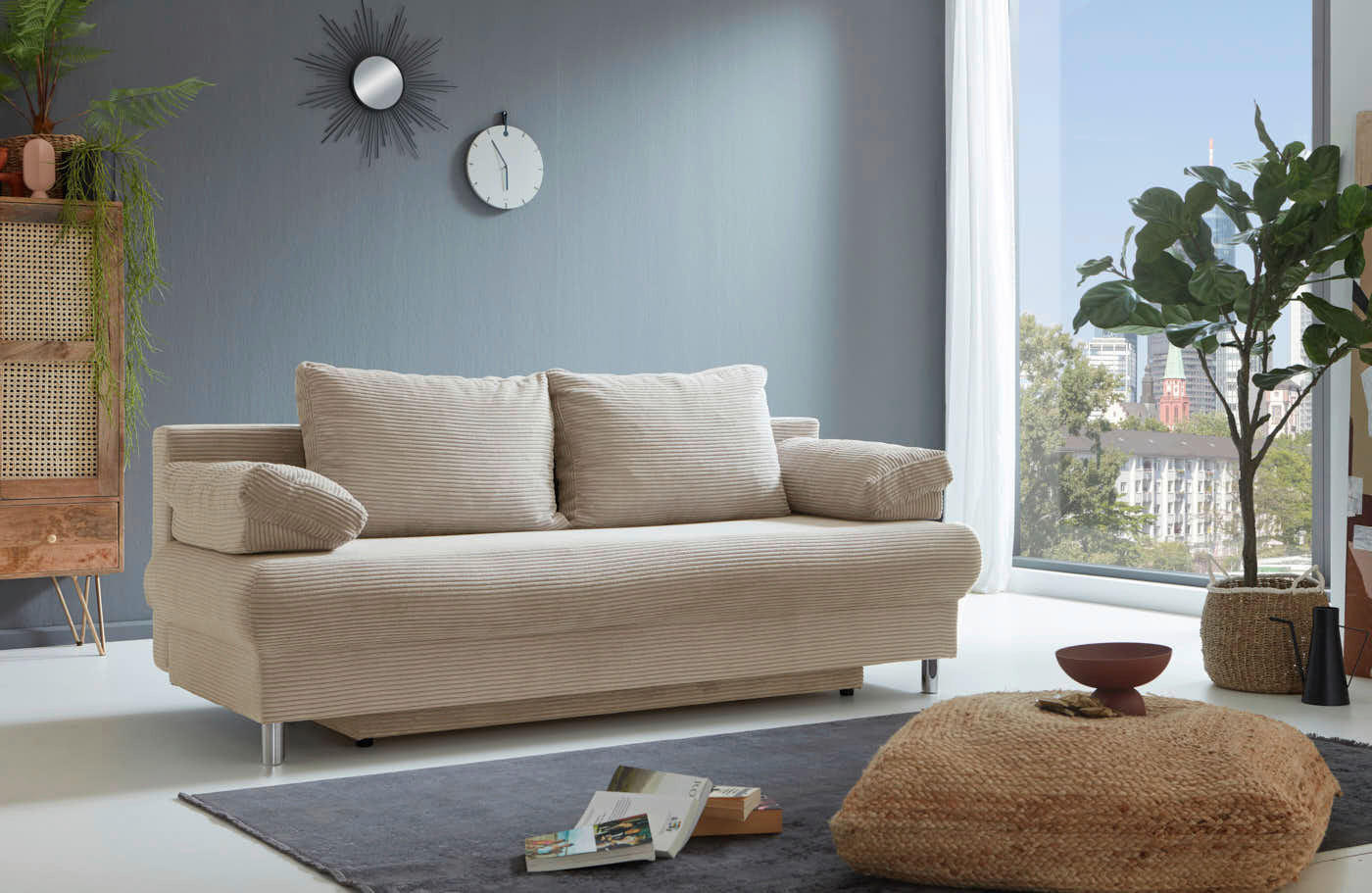 Schlafsofa Como beige B/H/T: ca. 196x90x93 cm