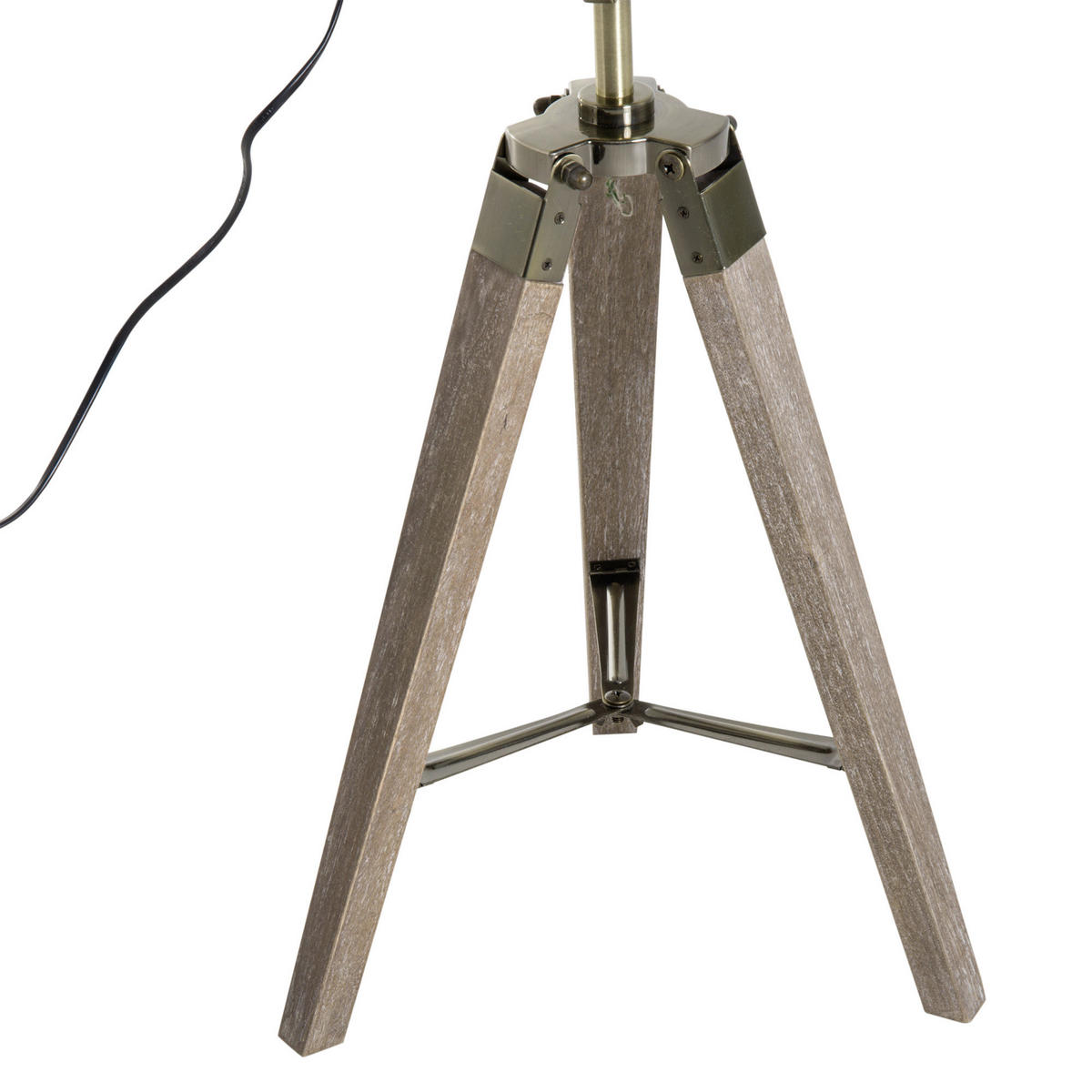 HOMCOM Scheinwerfer-Form natur bronze Holz Eisen B/H/T: ca. 33x65x33 cm 1 Brennstellen Scheinwerfer-Form - natur/bronze (33,00/65,00/33,00cm) - HOMCOM