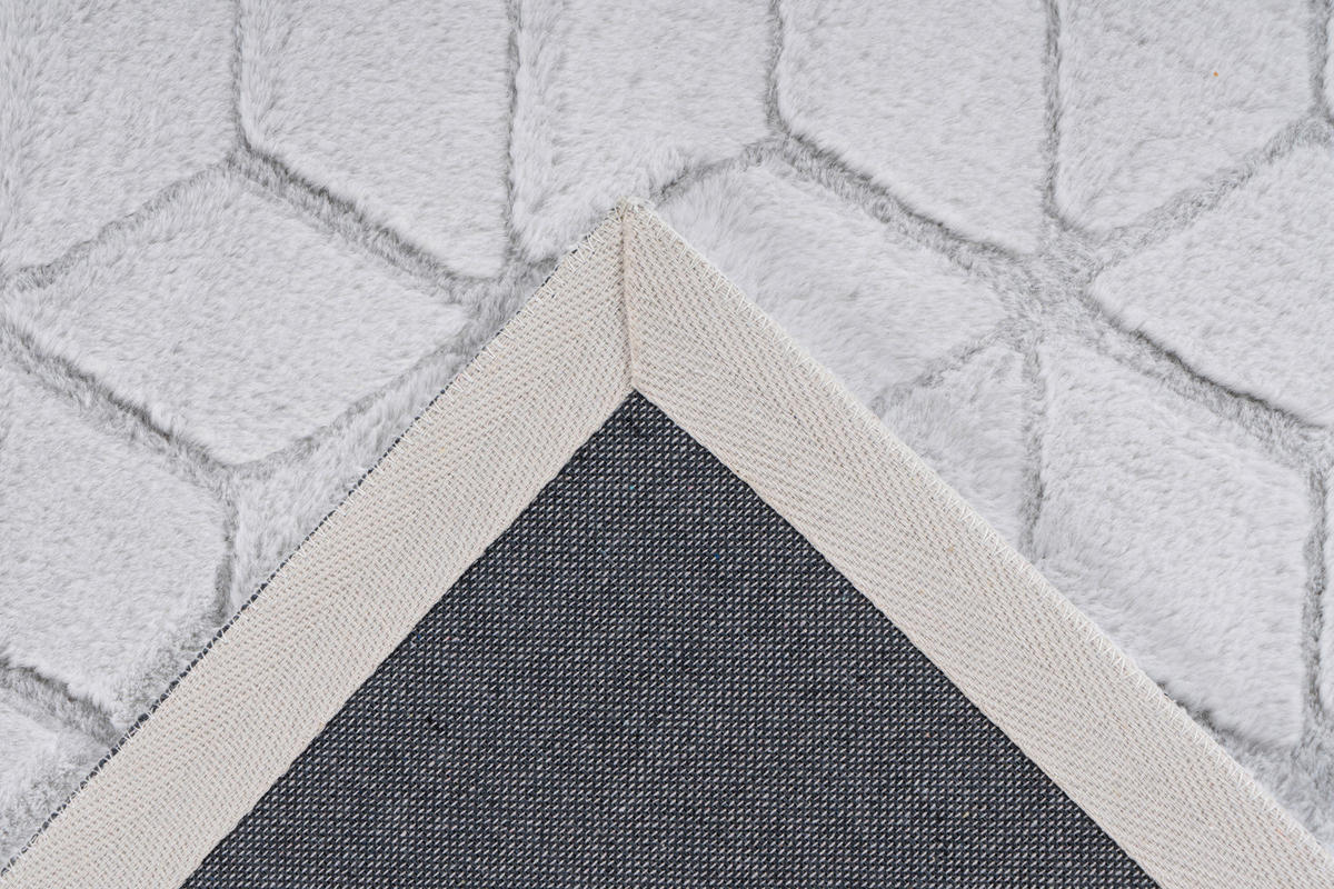 360Living Teppich Vivica graublau B/L: ca. 160x230 cm Vivica - weiß/graublau (160,00/230,00cm) - 360Living