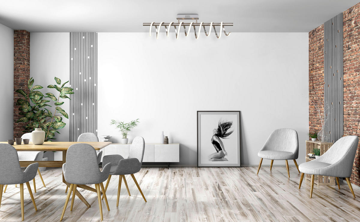 Näve Leuchten Deckenleuchte 1374350 nickel matt Metall Kunststoff B/H/T: ca. 20x27x100 cm null 1 Brennstellen Belleza - nickel matt (20,00/27,00/100,00cm) - Näve Leuchten