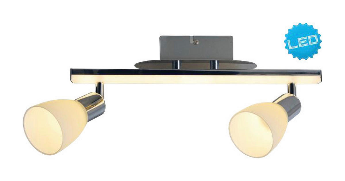 Näve Leuchten LED Deckenleuchte NV1233142 Chrom Metall Glas B/H/L: ca. 8x22x39 cm 2 Brennstellen Ibiza - Chrom (39,00/8,00/22,00cm) - Näve Leuchten