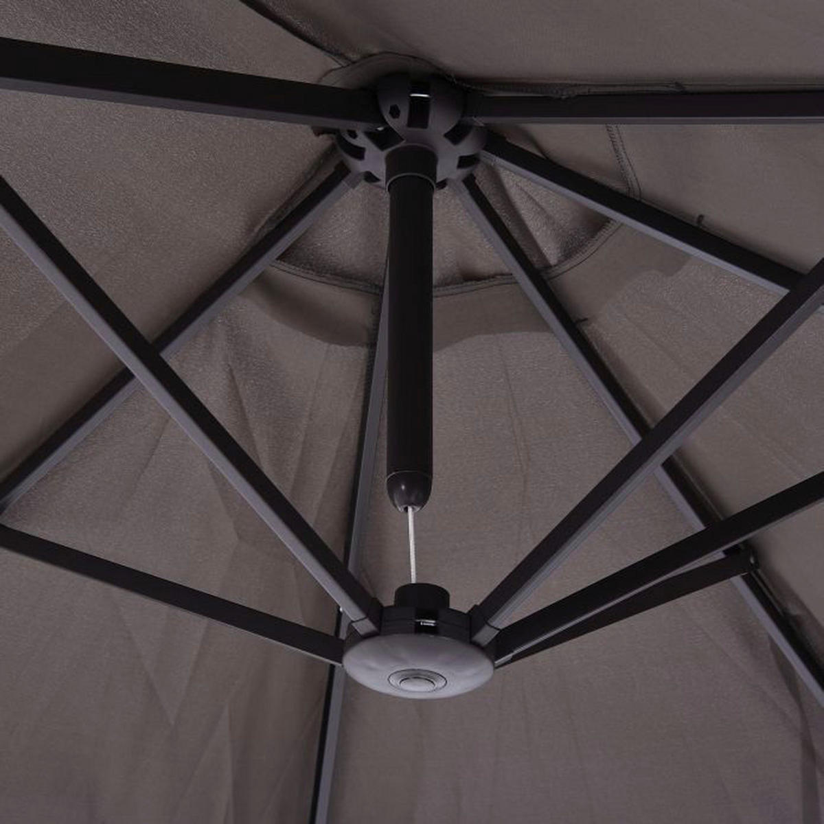 Outsunny Marktschirm grau Metall B/H/L: ca. 270x240x460 cm Marktschirm - grau (460,00/270,00/240,00cm) - Outsunny