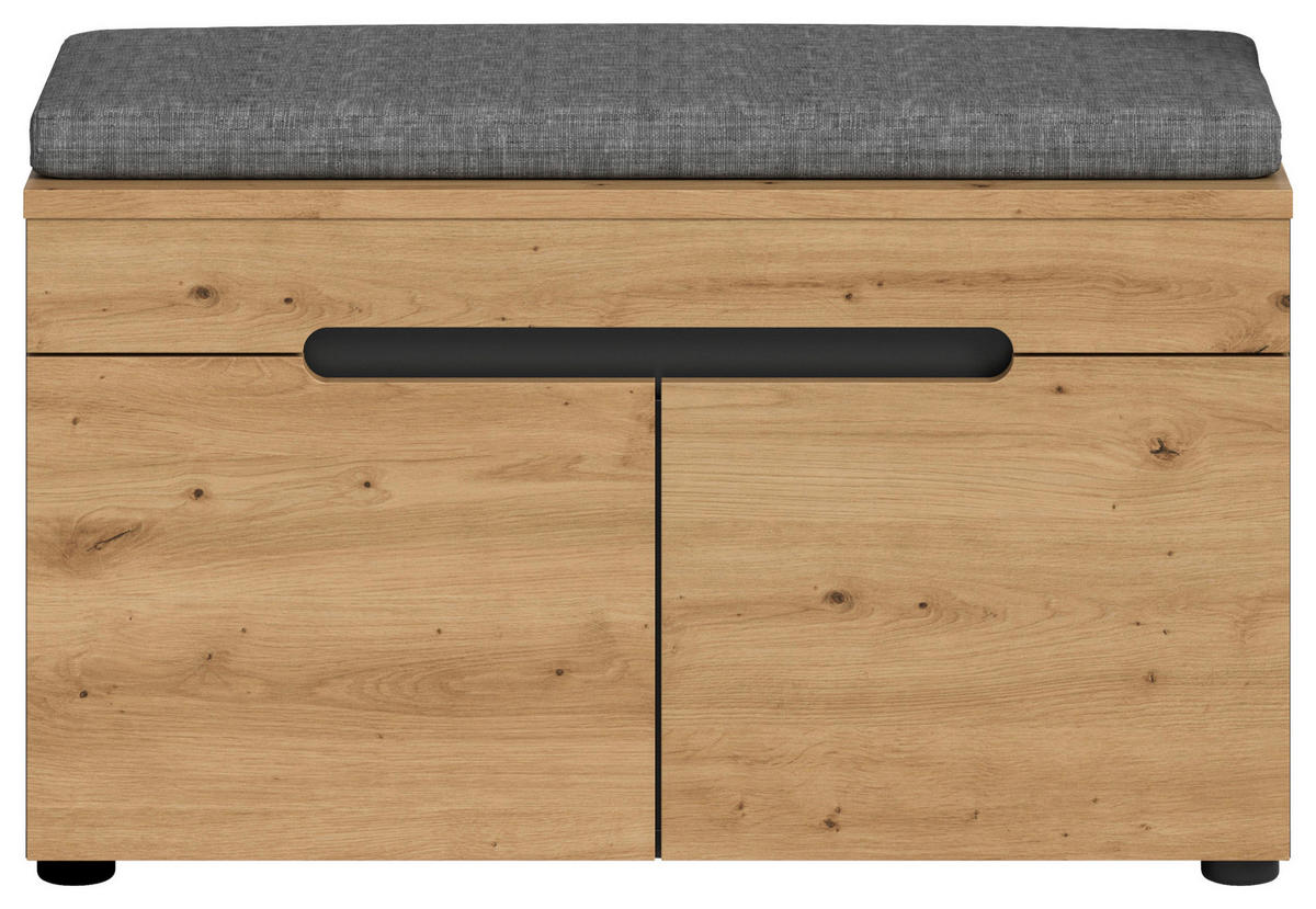 Sitzbank Canu basaltgrau Nachbildung Artisan Nachbildung B/H/T: ca. 80x45x37 cm Canu - basaltgrau (80,00/45,00/37,00cm) - xonox.home