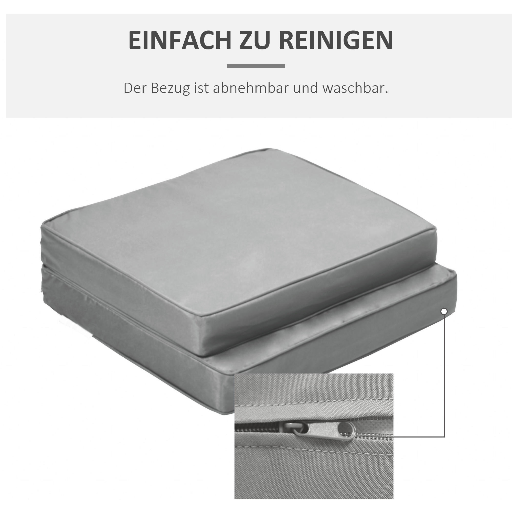 Thumbnail - Outsunny Sitzkissen-Set hellgrau Polyester B/H/L: ca. 52x7x56 cm