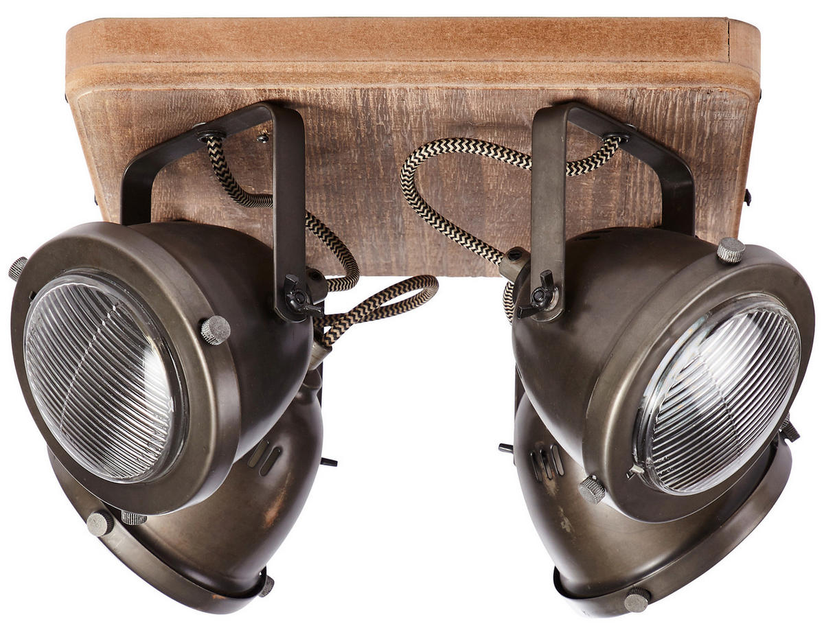 Brilliant Deckenleuchte Carmen Wood 72035/84 braun Metall Holz B/H/L: ca. 29x17,5x29 cm GU10 4 Brennstellen Carmen Wood - braun (29,00/29,00/17,50cm) - Brilliant