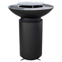 Westmann Feuerstelle mit Grill schwarz Stahl H/D: ca. 95x75 cm Grill Feuerstelle - schwarz (75,00/95,00cm) - Westmann