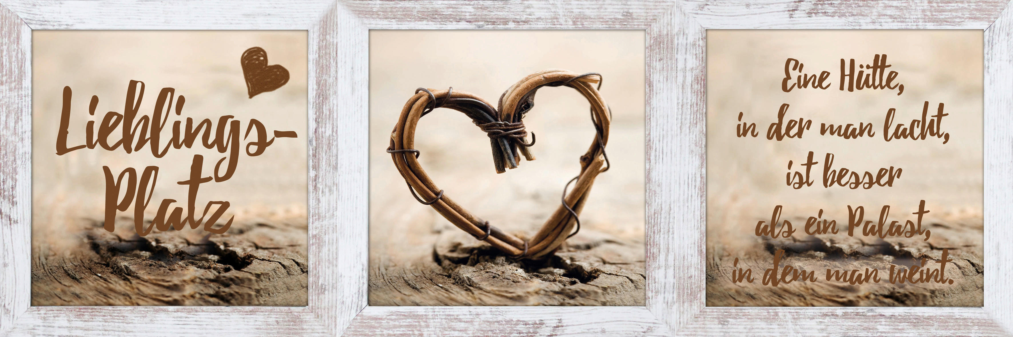 Bönninghoff Gerahmtes Bild Lieblingsplatz B/L: ca. 23x23 cm Bilderset_Cheb_3tlg. - (23,00/23,00cm) - Bönninghoff