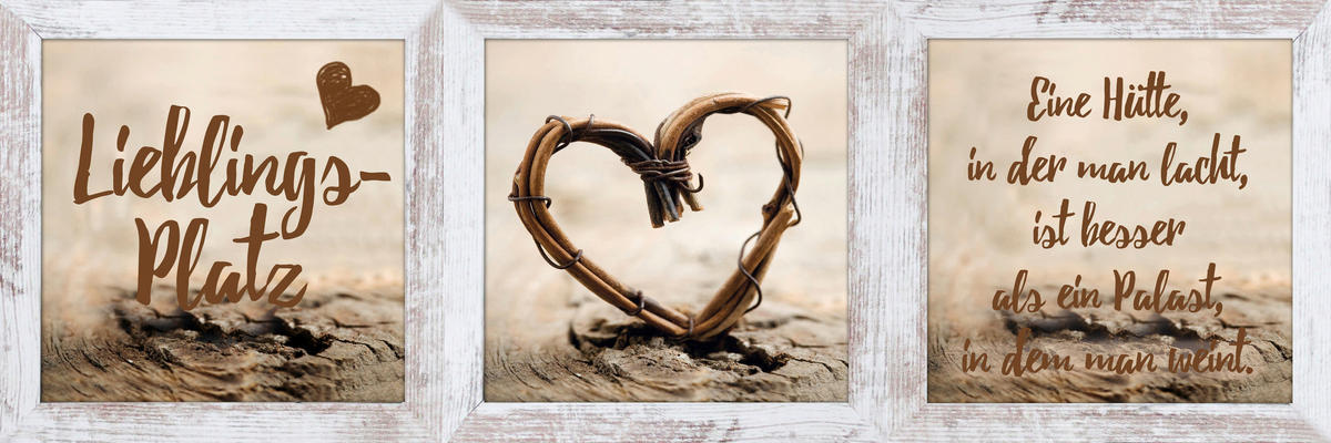 Bönninghoff Gerahmtes Bild Lieblingsplatz B/L: ca. 23x23 cm Bilderset_Cheb_3tlg. - (23,00/23,00cm) - Bönninghoff
