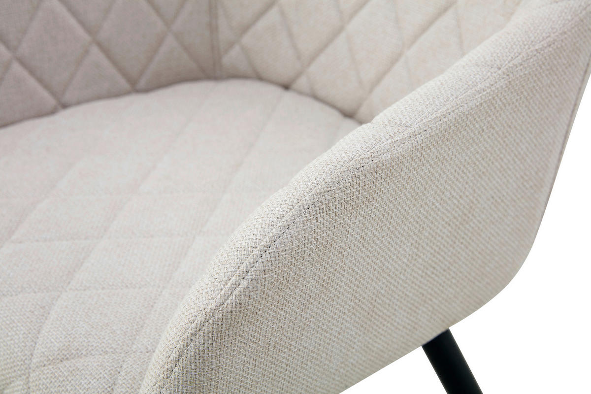 Stuhl LEA, 2er Set creme schwarz Webstoff B/H/T: ca. 56x83x60 cm LEA, 2er Set - creme/schwarz (56,00/83,00/60,00cm) - xonox.home