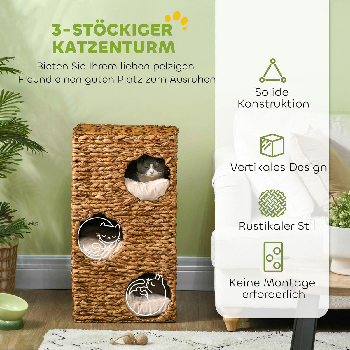 PawHut Kratztonne braun Stahl B/H/L: ca. 31x76x40 cm Kratztonne - braun (40,00/31,00/76,00cm) - PawHut