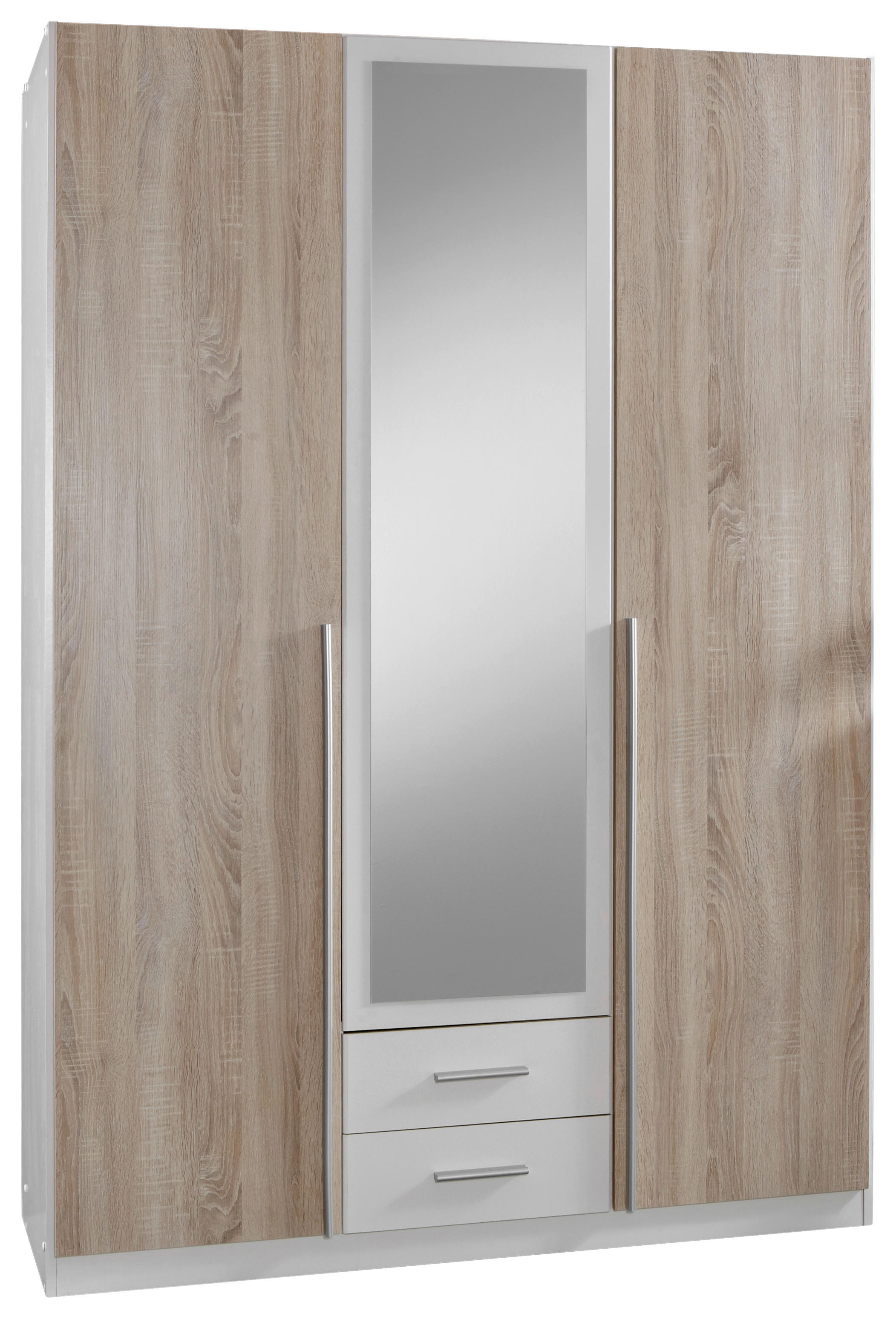 Kleiderschrank Skate weiß Eiche Sonoma Nachbildung B/H/T: ca. 135x197x58 cm Skate - Eiche/weiß (135,00/197,00/58,00cm)
