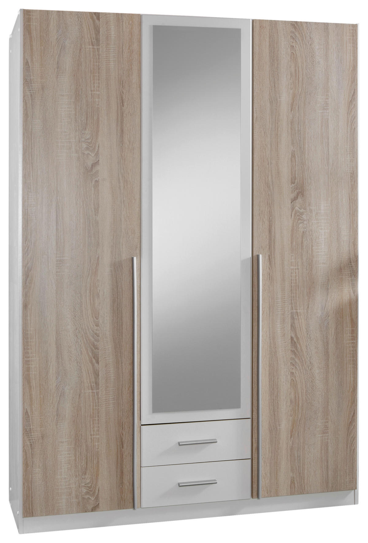 Kleiderschrank Skate weiß Eiche Sonoma Nachbildung B/H/T: ca. 135x197x58 cm Skate - Eiche/weiß (135,00/197,00/58,00cm)