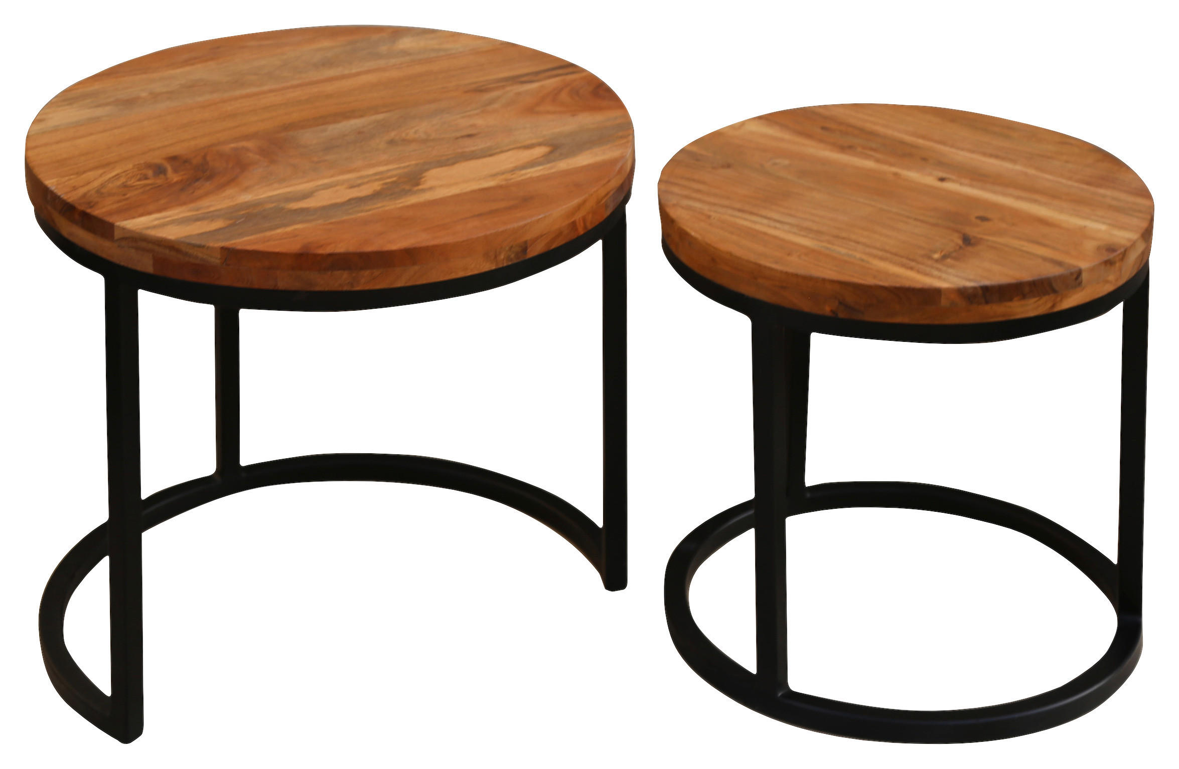 Beistelltisch SELMA natur schwarz Akazie Metall SELMA - natur/schwarz - byLIVING