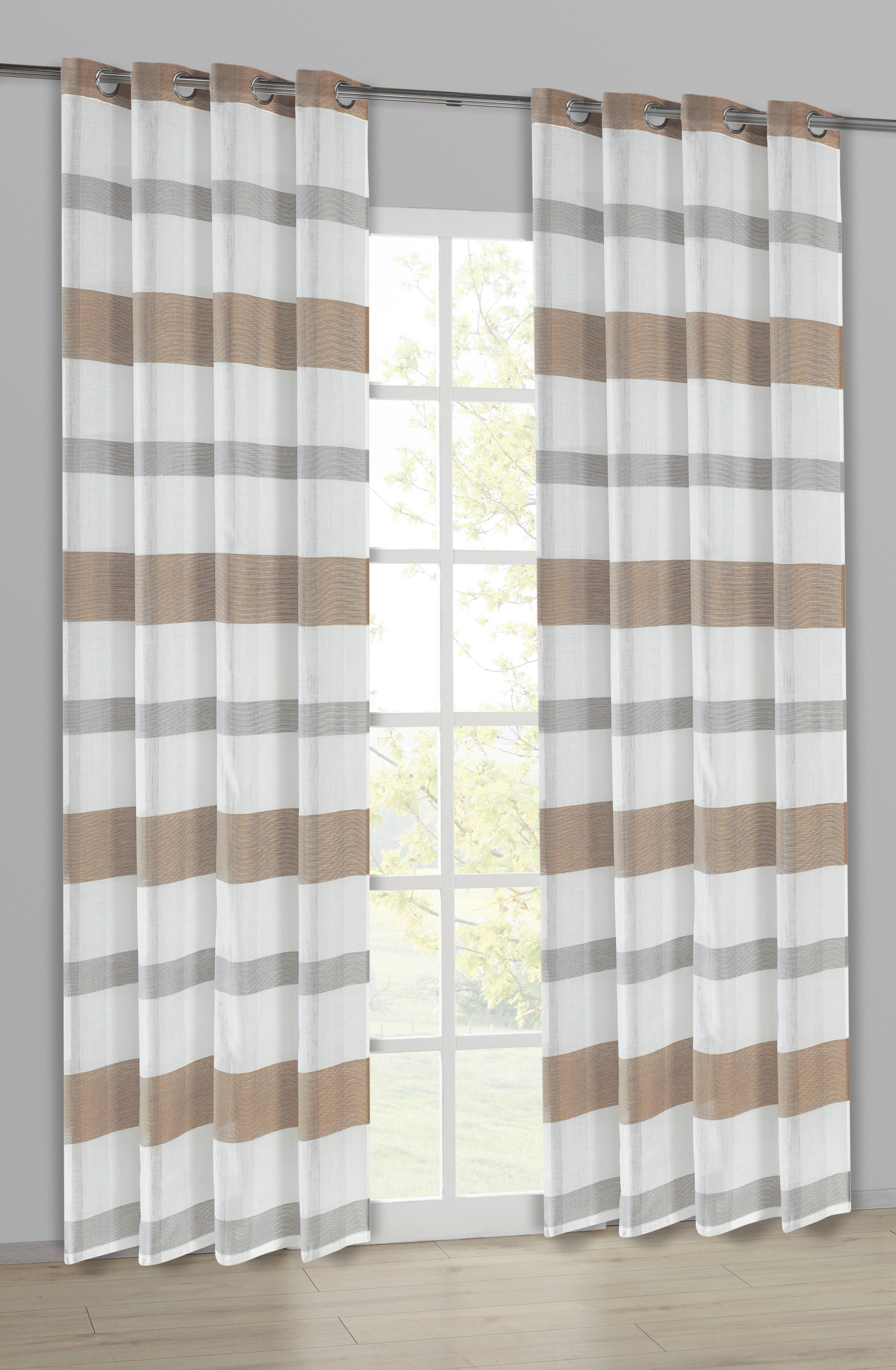 Ösenvorhang Caro braun B/L: ca. 140x245 cm Caro - braun (140,00/245,00cm)