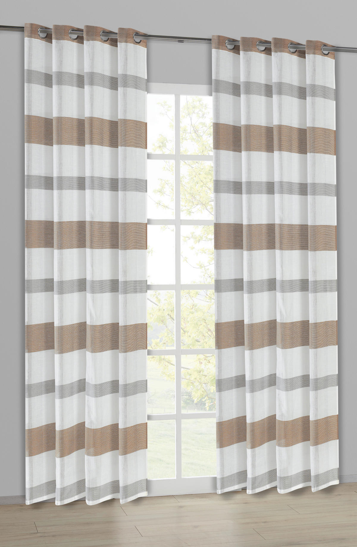 Ösenvorhang Caro braun B/L: ca. 140x245 cm Caro - braun (140,00/245,00cm)