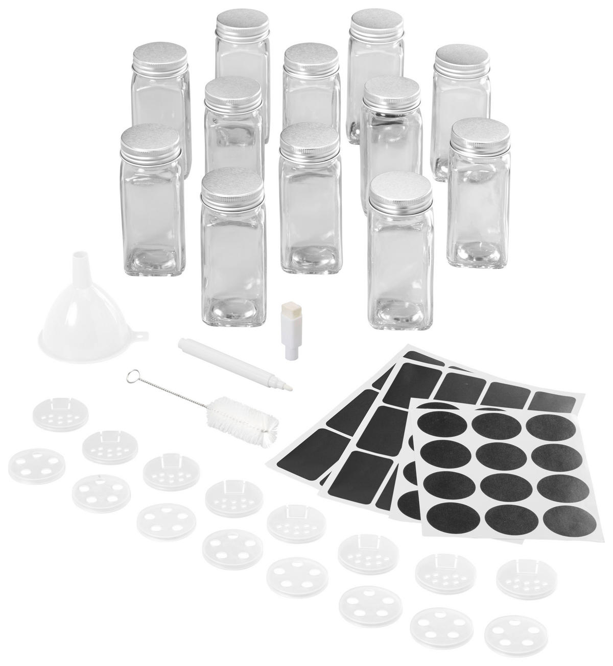 Metaltex Gewürzstreuer transparent Glas Gewürzstreuerset_12tlg. - transparent - Metaltex