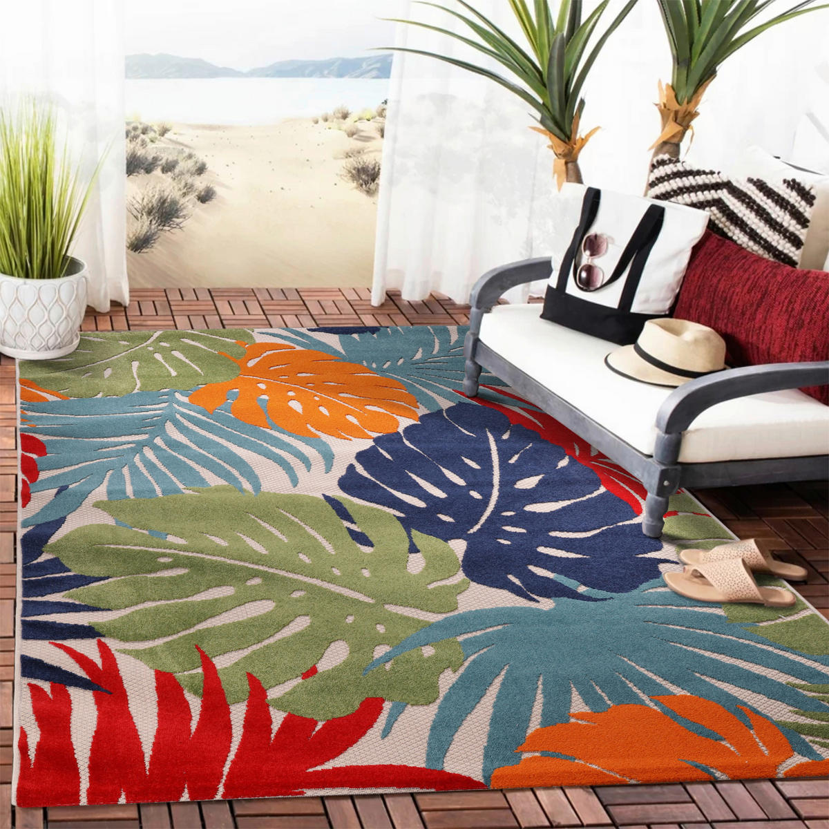Sanat Outdoorteppich FLORAL bunt B/L: ca. 160x230 cm FLORAL - bunt (160,00/230,00cm) - Sanat