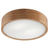 Lamkur Deckenleuchte EVELINE 38049 Eiche Glas Holz H/L: ca. 8x37 cm E27 2 Brennstellen Eveline - Eiche (37,00cm) - Lamkur