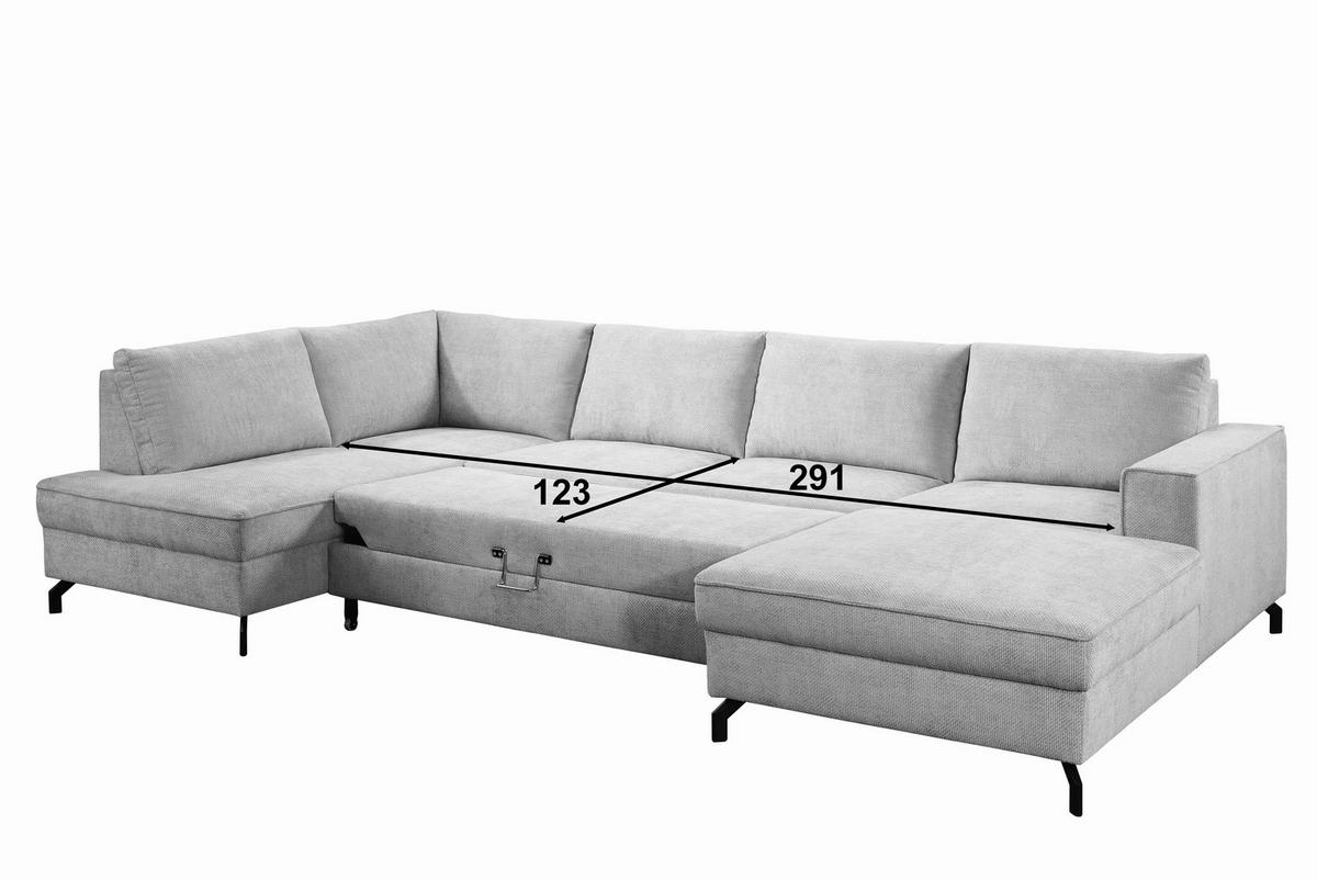 Wohnlandschaft Santorin Greige Microfaser B/H/T: ca. 349x88x197 cm Santorin - Greige/schwarz (349,00/88,00/197,00cm)