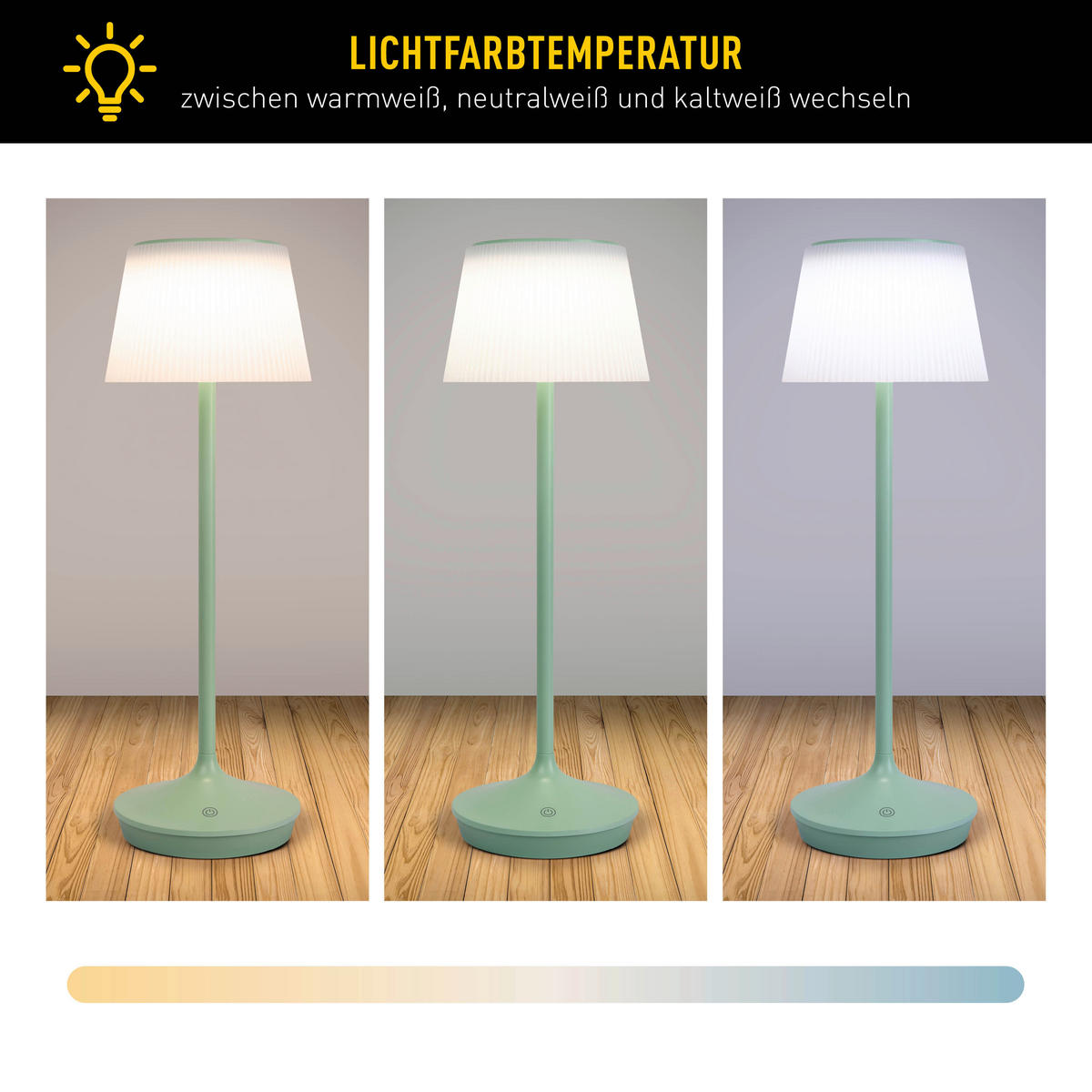LED-Solar-Tischleuchte mint Metall Kunststoff B/H/T/D: ca. 13x38x13x13 cm EMMI - mint (13,00/38,00/13,00cm) - Näve Leuchten