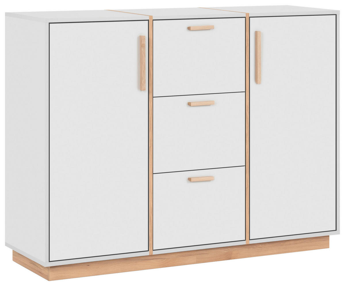 Kommode Split grau Jackson Hickory Nachbildung B/H/T: ca. 125x94x40 cm Split - grau (125,00/94,00/40,00cm)